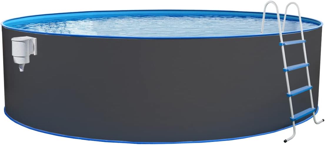 Piscina de Pared de Acero 350 x 120 cm Color Antracita