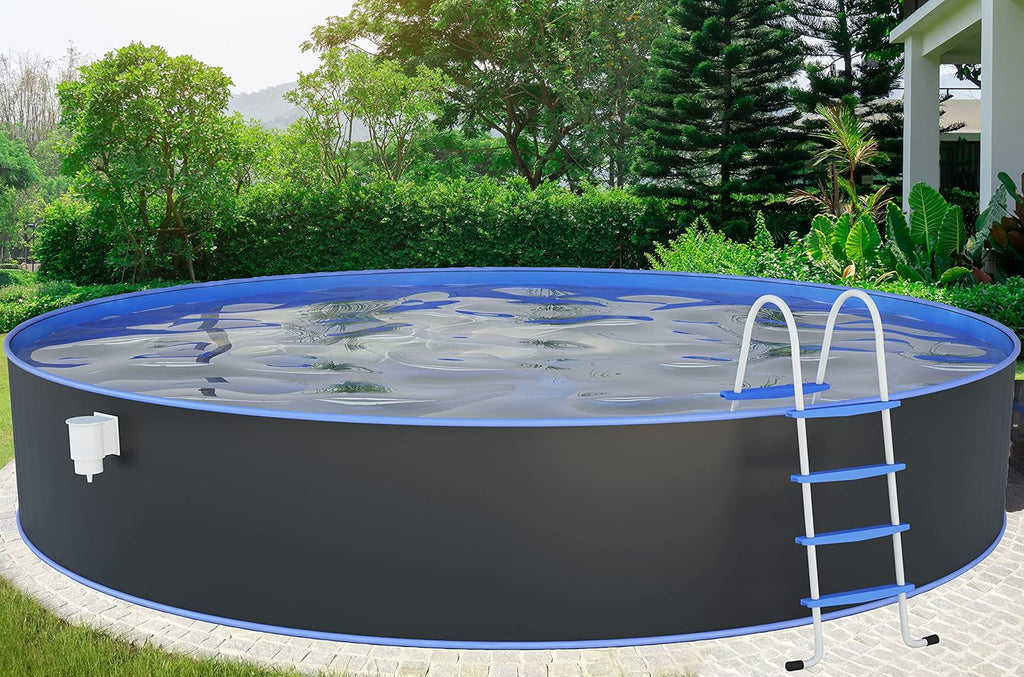 Piscina de Pared de Acero 350 x 120 cm Color Antracita