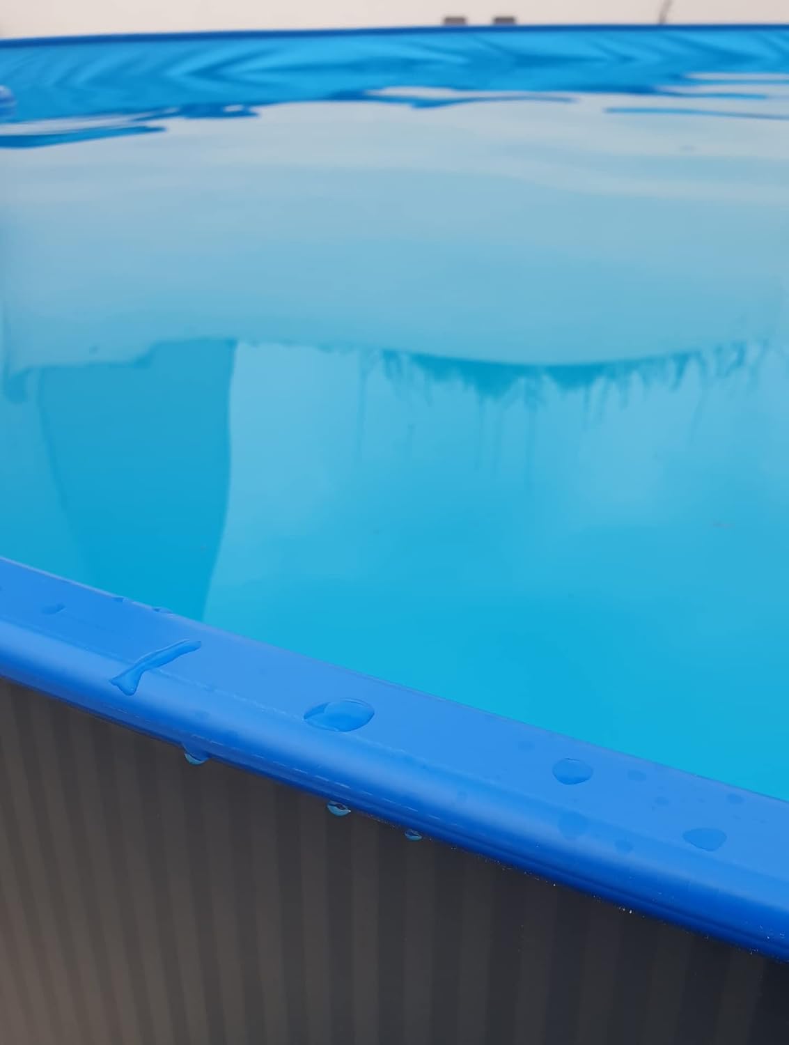 Piscina de Pared de Acero, 350 x 120 cm, Color Antracita