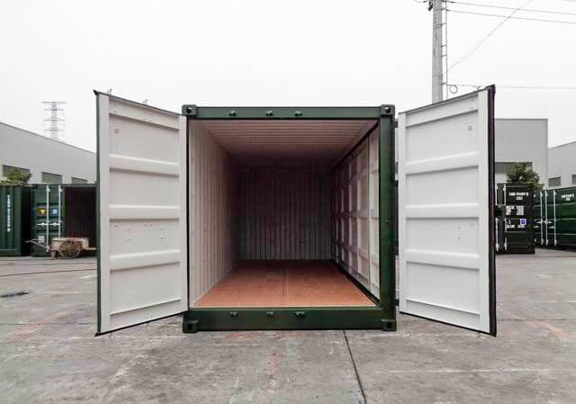 Contenedor Verde de 20 Pies con Lado Abierto