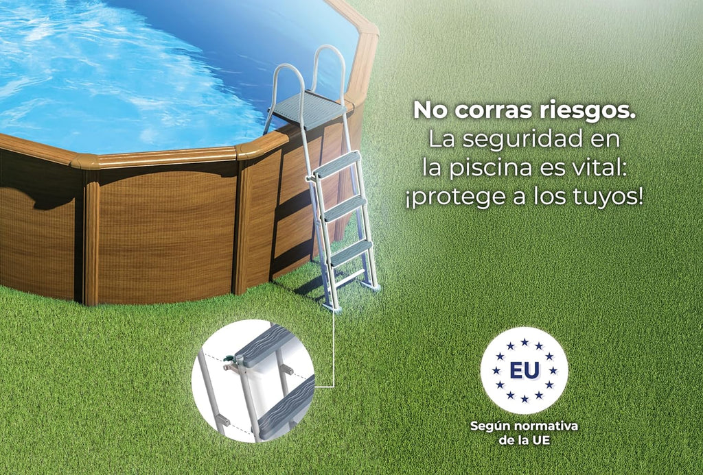 Piscina Elevada Redonda Aspecto Madera 300 x 120 cm