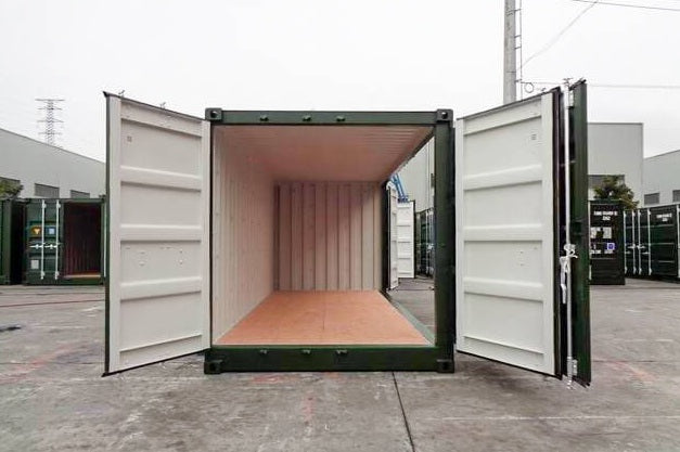 Contenedor Verde de 20 Pies con Lado Abierto