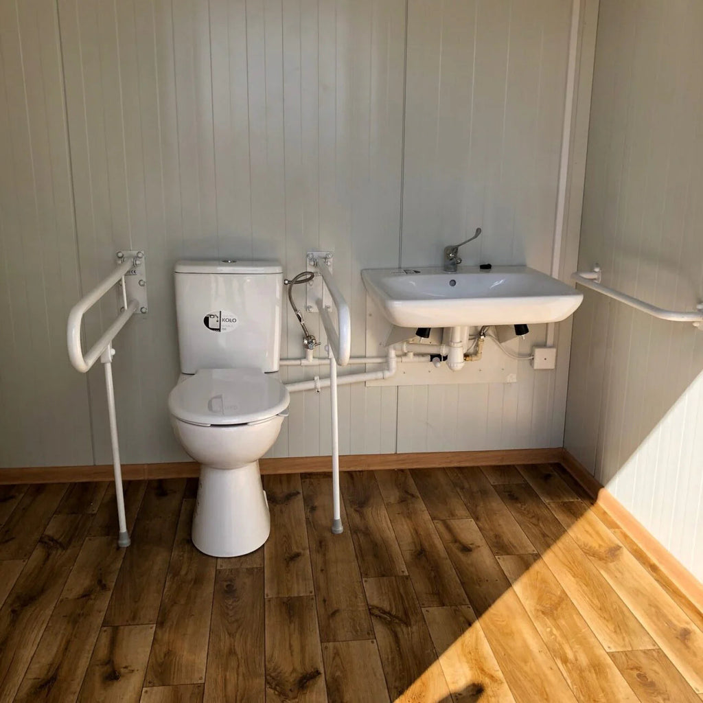 Contenedor de panel sándwich con aseo, 6,00×3,00