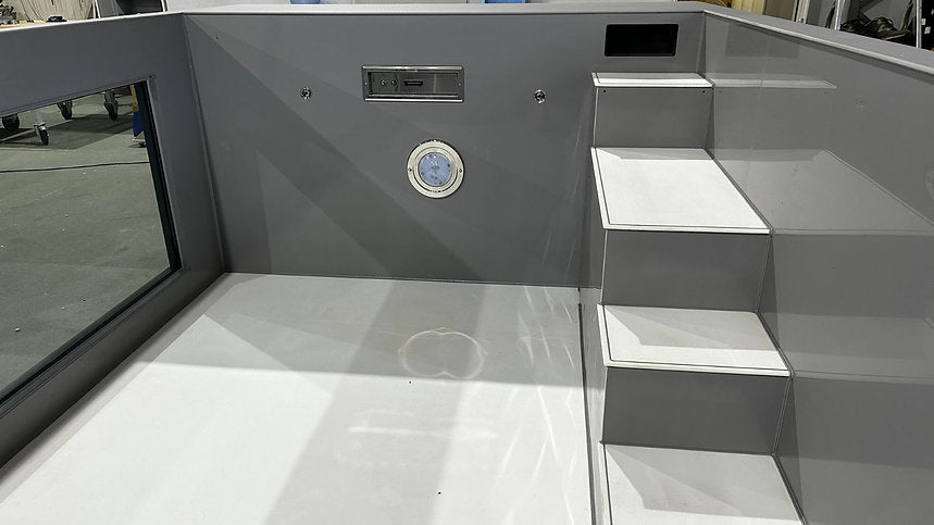 Piscina de polipropileno de 6,5 mx 2,5 m con ventana de 4 m