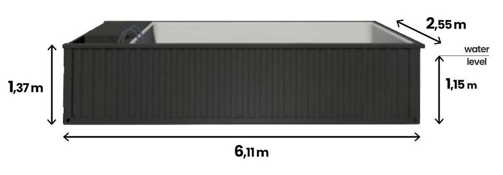 Piscina contenedor 6,2 mx 2,5 m Jet Swim