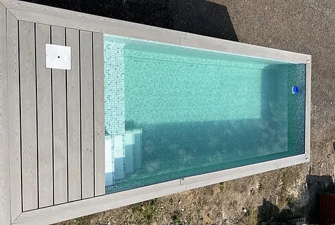 Piscina Contenedor 20 Pies con Jet de Natación Gris Antracita