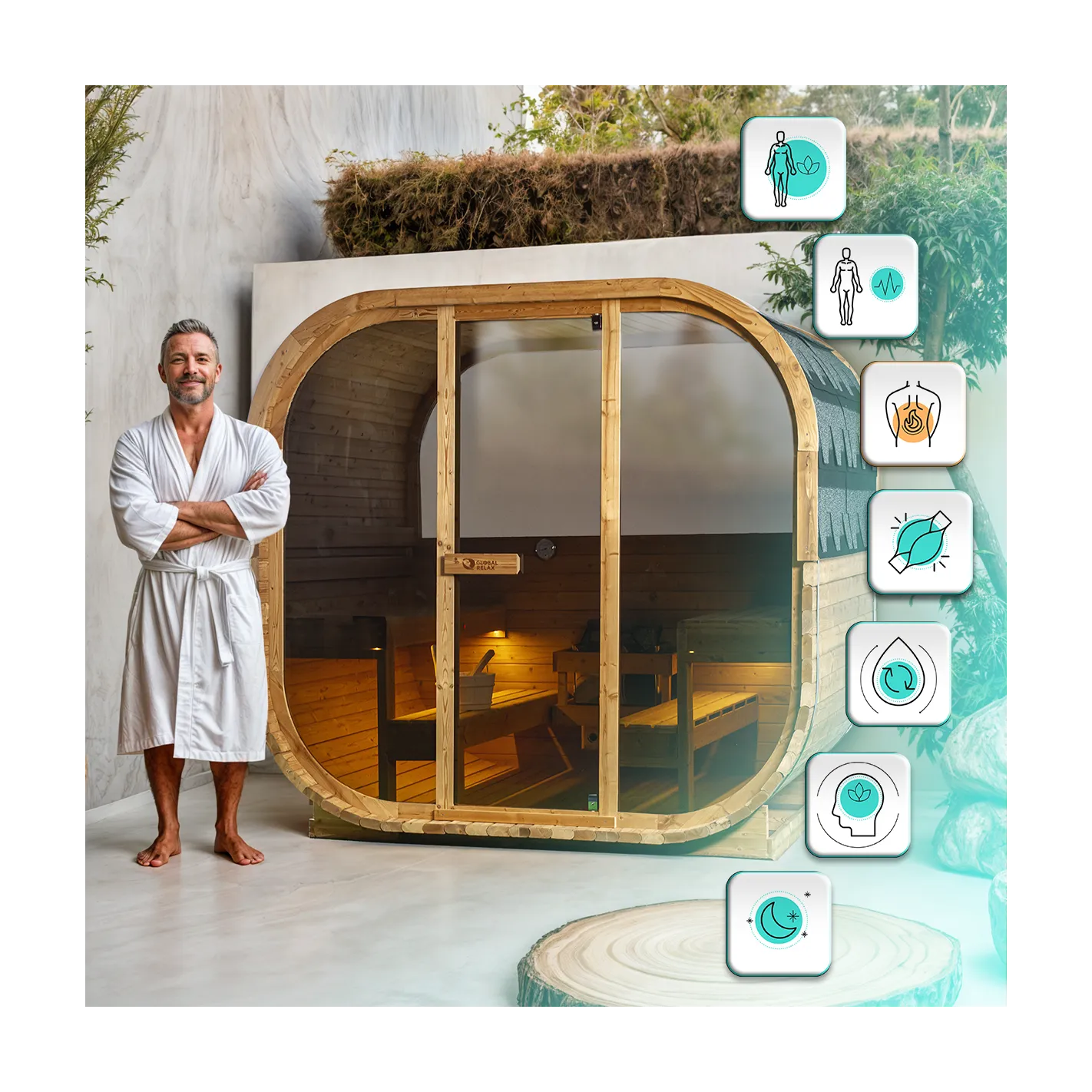 DHARANI CUBE - Sauna exterior de vapor hasta 6 personas