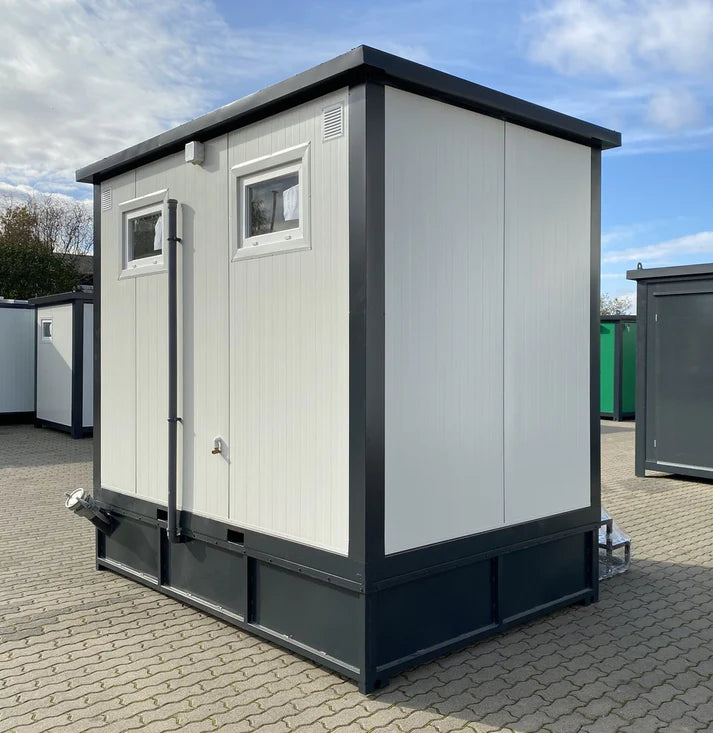 Contenedor Sanitario Doble con Depósito de Residuos 3 × 2 m (Blanco)